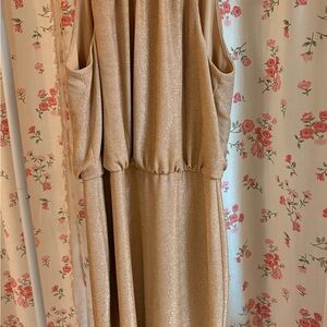 Vince Camuto Gold Shimmer Halter Dress